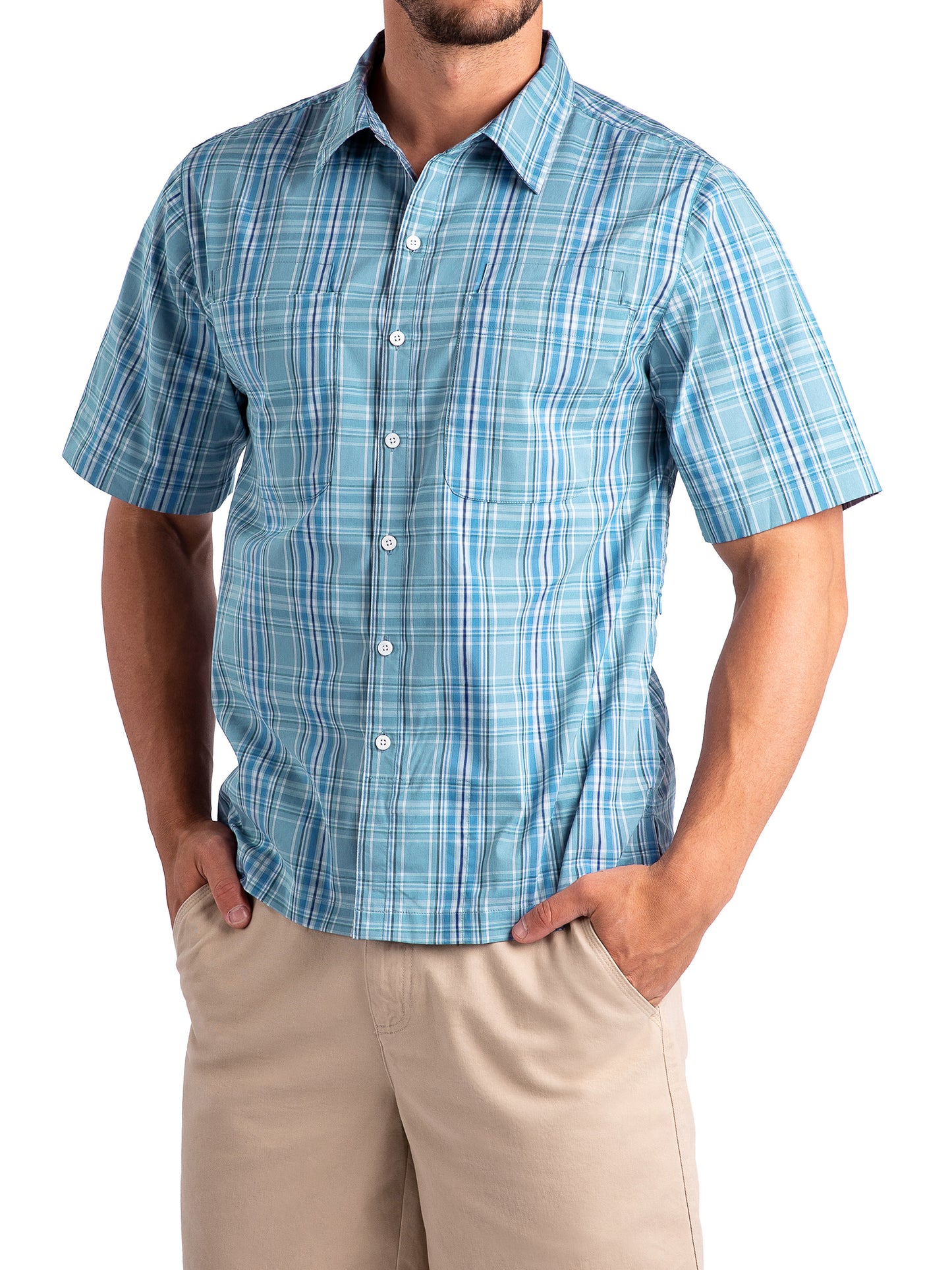 Docksider Men's Buttondown Shirt with Hidden Pockets | SCOTTeVEST