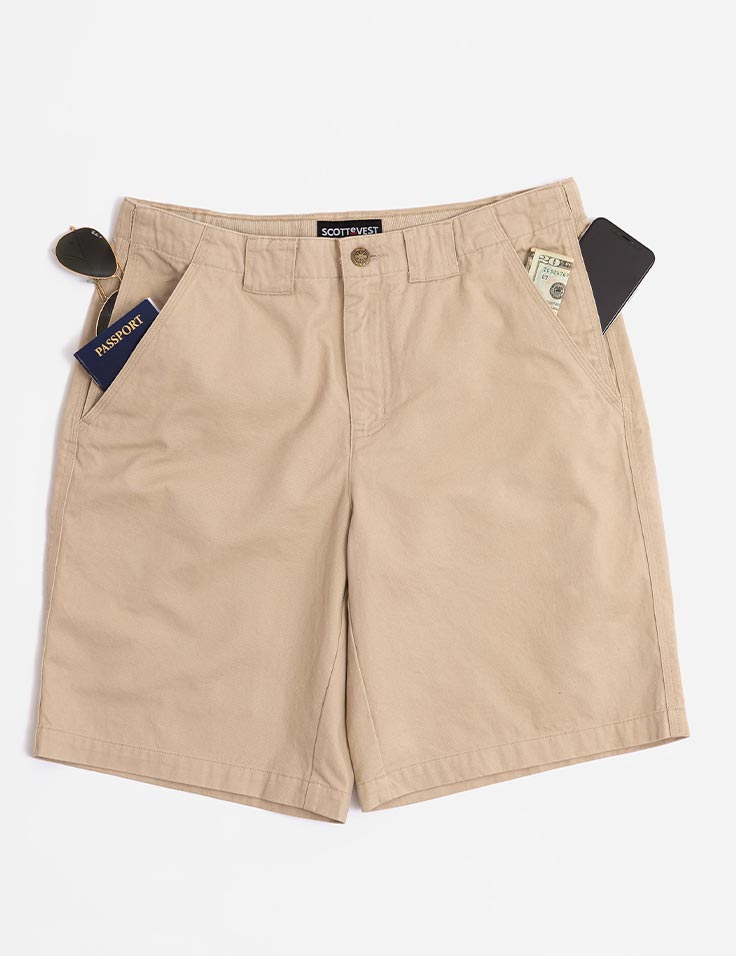 Men's Hidden Cargo Shorts | Hidden Pocket Travel Cargo Shorts | SCOTTeVEST